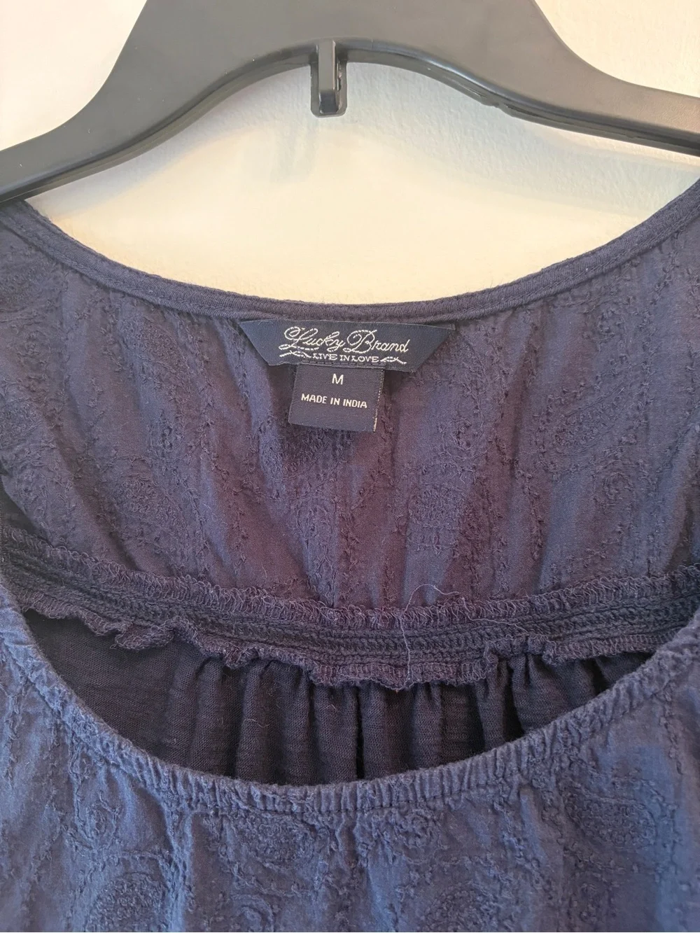 Lucky Brand Navy Blue Scoop Neck Sleeveless Tank